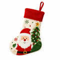 Chaussette de Noël 45 cm en textile pelucheux rouge et blanc - décoration suspendue festive