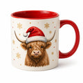Mug en céramique 350 ml blanc rouge pour boissons chaudes à décor hivernal