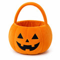 Panier de collecte 25 cm en polyester orange style citrouille pour friandises